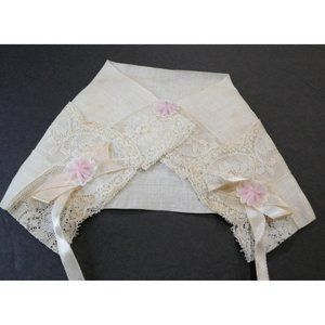 Vintage Nasharr Hong Kong Baby Bonnet For Newborn Or Doll With Pink Flowers & La